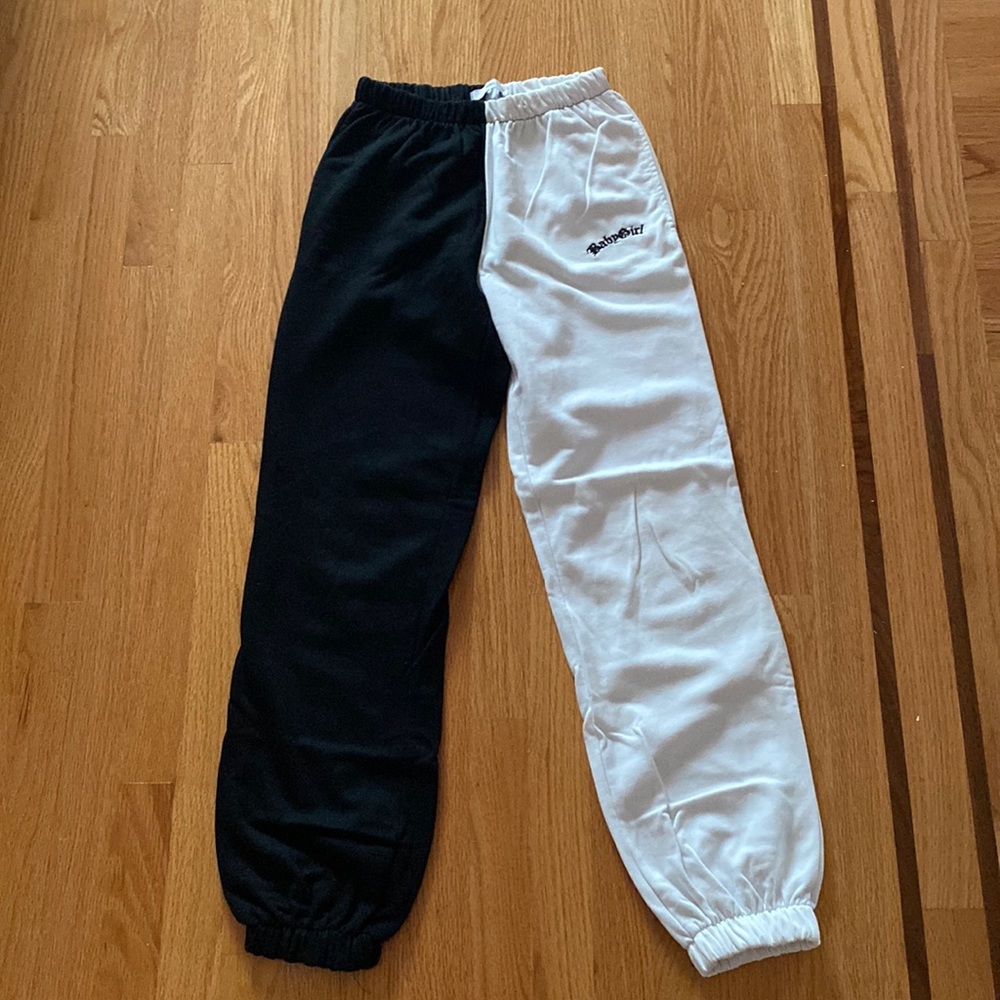 Black and white adika sweats
